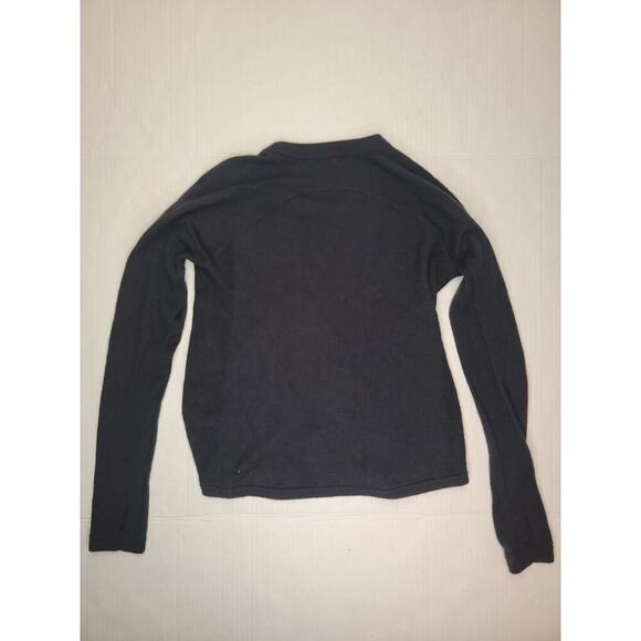 Lululemon Knit Sweater Top SZ S/M Long Sleeve Thumbholes Crewneck Black Flawed* - Picture 9 of 9